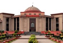 A conceptual image highlighting the Chhattisgarh High Court on RTE issue, showing a gavel over educational documents representing the legal battle for poor students' admission.