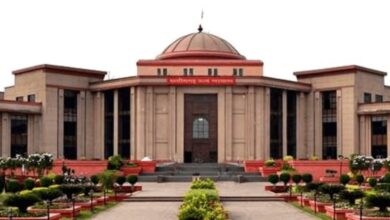 A conceptual image highlighting the Chhattisgarh High Court on RTE issue, showing a gavel over educational documents representing the legal battle for poor students' admission.