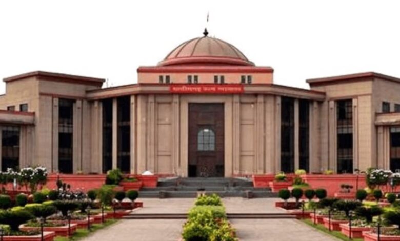 A conceptual image highlighting the Chhattisgarh High Court on RTE issue, showing a gavel over educational documents representing the legal battle for poor students' admission.