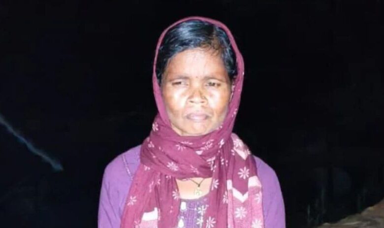 A conceptual image highlighting the Chhattisgarh Naxalite surrenders in Kanker, showing a surrendered female Naxalite being brought into the mainstream by security forces.