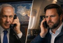 अमेरिकी राष्ट्रपति, इजरायली पीएम बेंजामिन नेतन्याहू और ईरानी नेताओं का प्रतीकात्मक चित्र