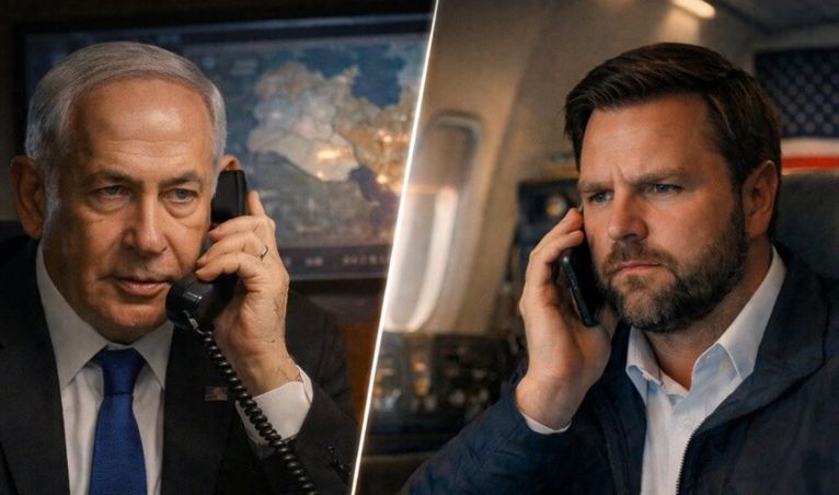 अमेरिकी राष्ट्रपति, इजरायली पीएम बेंजामिन नेतन्याहू और ईरानी नेताओं का प्रतीकात्मक चित्र