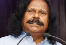 रायपुर में आदिवासी समाज की बैठक को संबोधित करते भाजपा नेता नंदकुमार साय