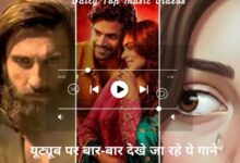 बैकग्राउंड में यूट्यूब का प्ले बटन और सामने धुरंधर फिल्म का एक स्टाइलिश पोस्टर